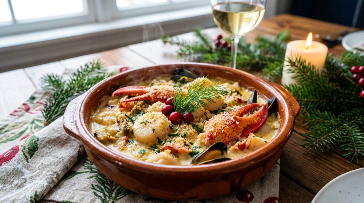 découvrez notre cassolette de la mer spéciale noël, un plat chic et gourmand qui émerveillera vos convives et apportera une touche festive et raffinée à votre repas de fête.