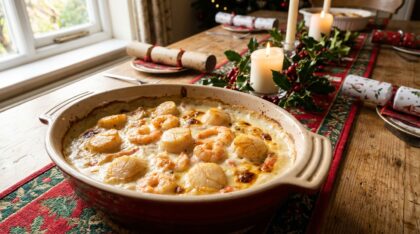 découvrez notre cassolette de la mer spéciale noël, un plat chic et gourmand qui émerveillera vos convives et fera sensation lors de votre repas festif.