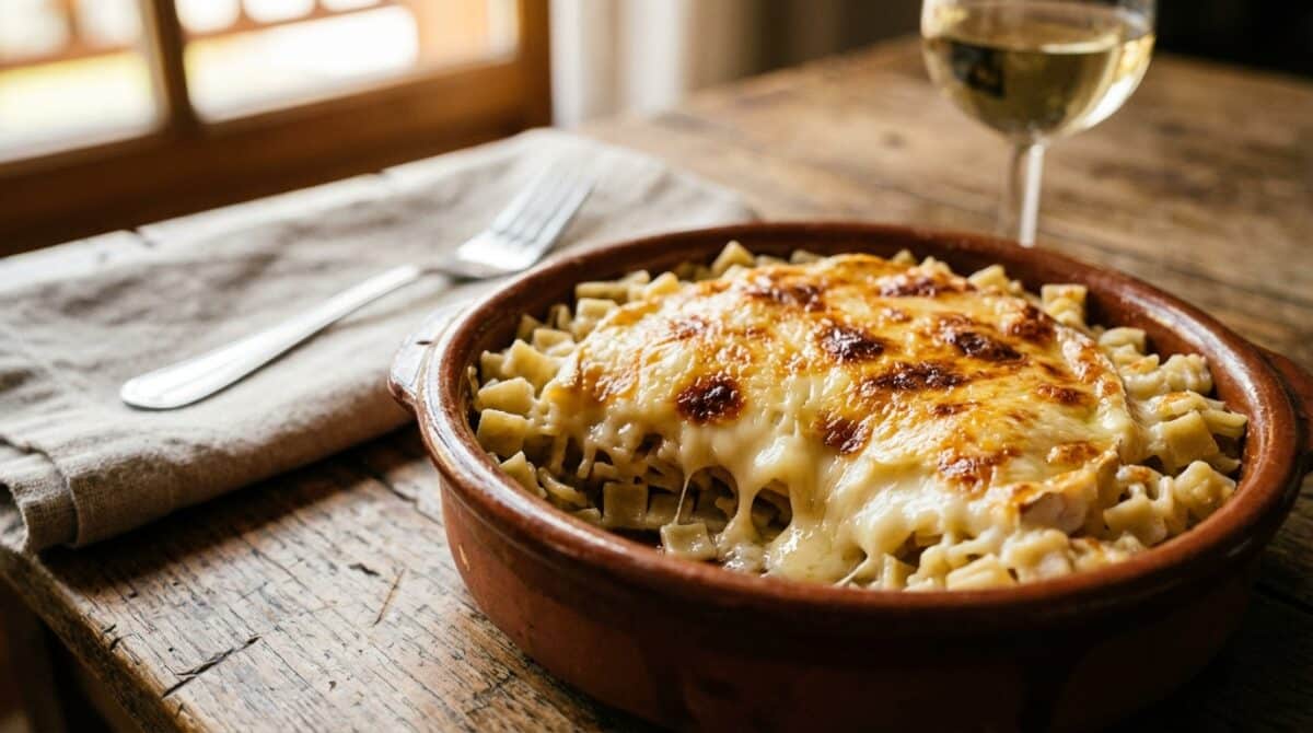 découvrez ce gratin savoyard express aux crozets et reblochon fondant, une recette chaleureuse et gourmande parfaite pour réchauffer vos soirées d’hiver.
