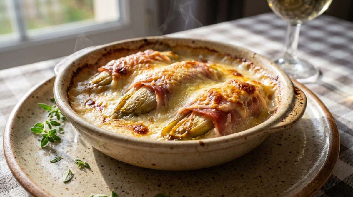découvrez notre recette revisitée des endives au jambon avec une béchamel onctueuse, un parmesan gratiné et un fondant irrésistible. un plat savoureux et réconfortant à savourer sans attendre.