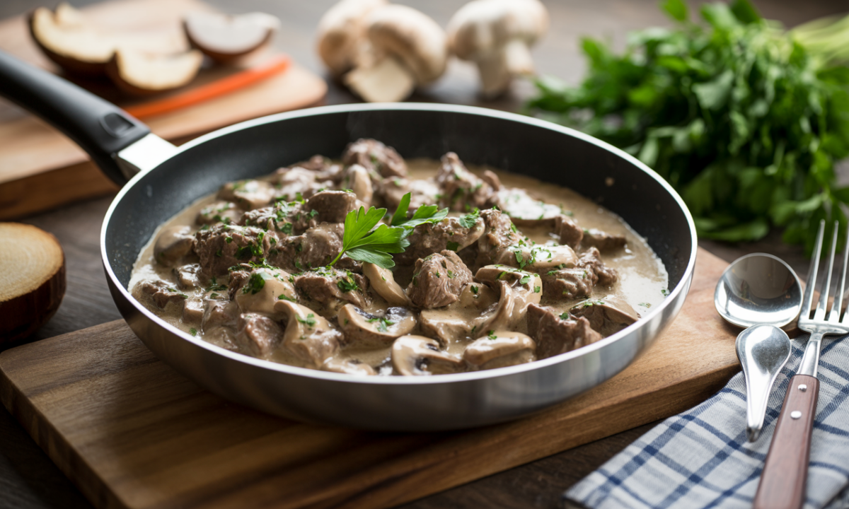 découvrez la recette authentique du bœuf stroganoff d’alain ducasse, un plat savoureux et fondant qui séduit tous les amateurs de cuisine raffinée.