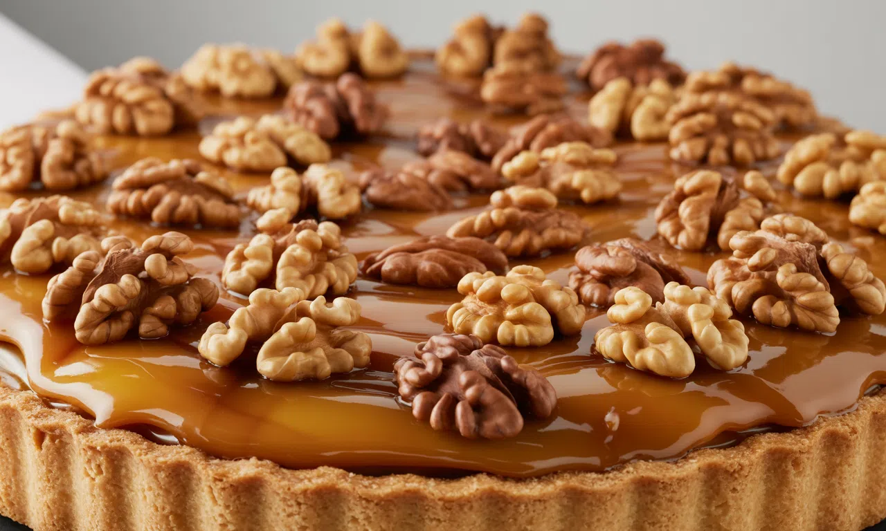 découvrez la recette irrésistible de la tarte crousti-fondante aux noix de grenoble et caramel onctueux, un dessert délicieusement gourmand qui séduit tous les palais.