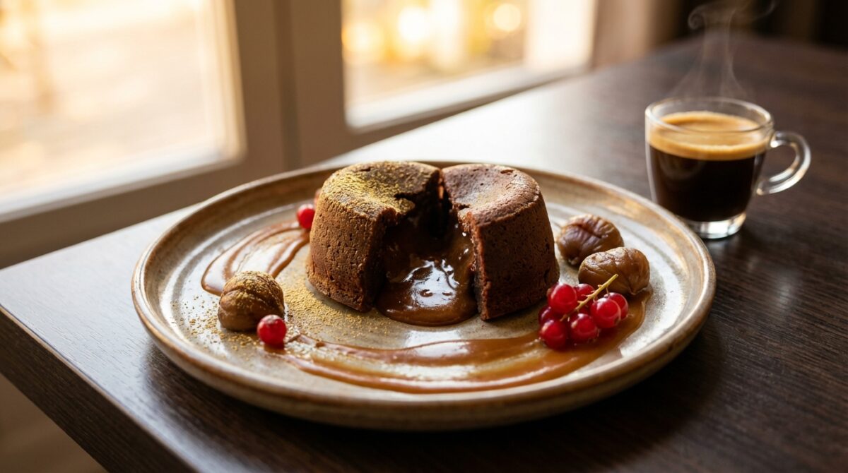 découvrez le fondant chocolat-marron revisité par un chef : un dessert au cœur coulant, à la texture fondante et à l'intensité gourmande pour une expérience chocolatée exceptionnelle.