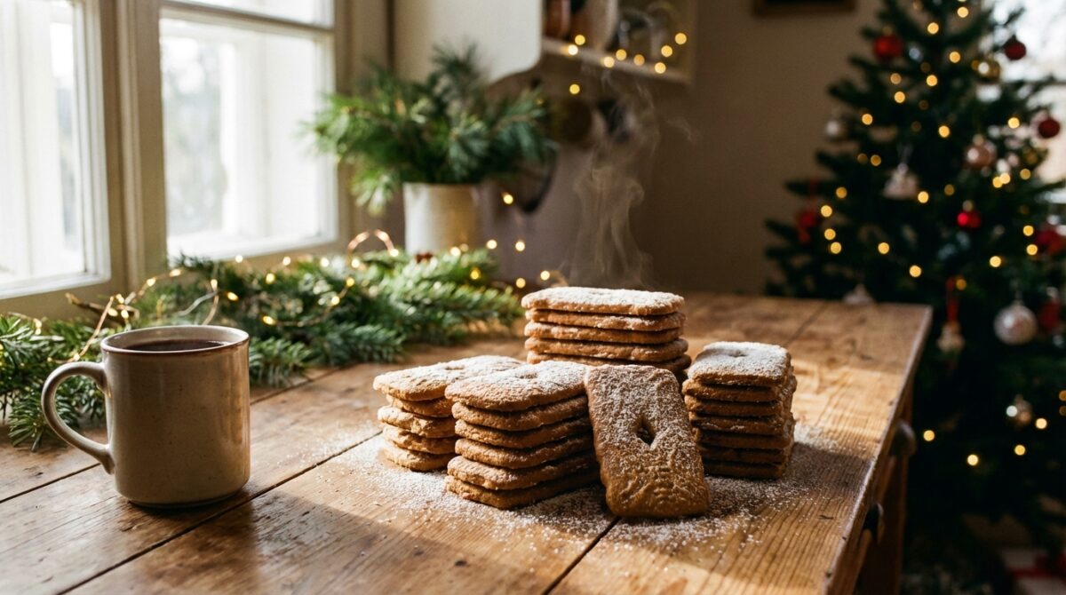 découvrez la magie des biscuits spéculoos de christophe felder, dont le parfum doré emplit la maison d'une ambiance chaleureuse et festive avant noël.