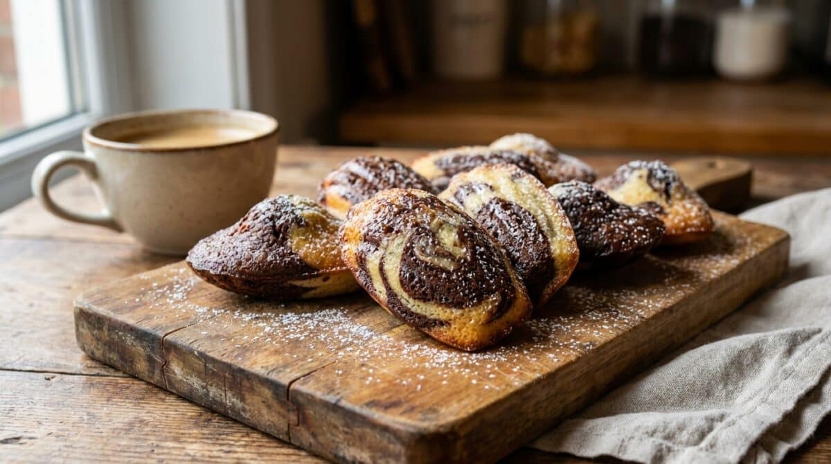 découvrez notre recette facile de madeleines marbrées chocolat vanille, le goûter gourmand parfait à réaliser chez soi pour un moment délicieux et simple.