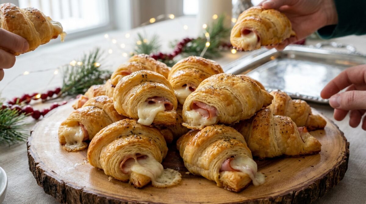 savourez nos mini croissants jambon mozzarella, l'apéro de noël ultra gourmand qui fond délicieusement en quelques minutes. parfaits pour régaler vos proches lors des fêtes !