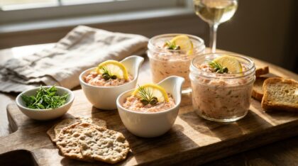 découvrez notre recette rapide de rillettes de saumon frais au citron, une entrée chic et légère parfaite pour l'apéritif, prête en seulement 5 minutes.
