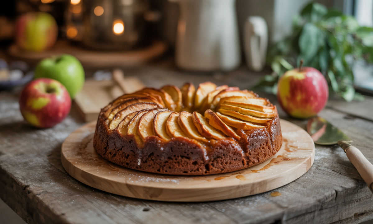 découvrez un gâteau aux pommes délicieusement simple, relevé par une couche caramélisée qui sublime chaque bouchée pour un plaisir gourmand inoubliable.
