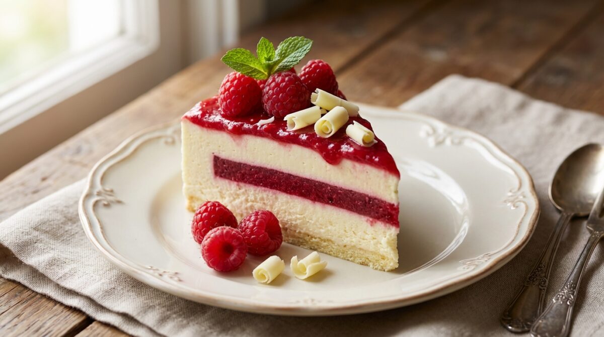 découvrez notre bavarois framboise et chocolat blanc, un dessert léger et très gourmand qui allie fraîcheur et douceur pour un plaisir assuré.