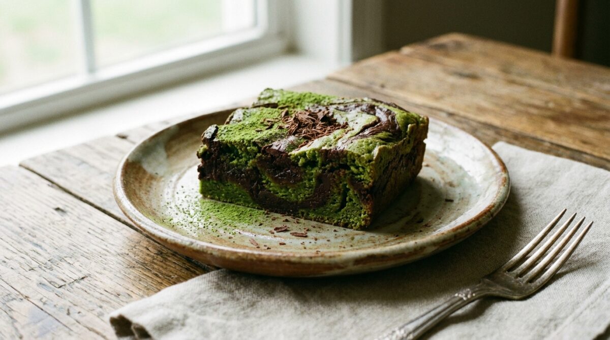 découvrez notre recette originale de brownie au matcha et chocolat, un dessert gourmand qui réinvente le classique avec une touche de fraîcheur et d'exotisme.