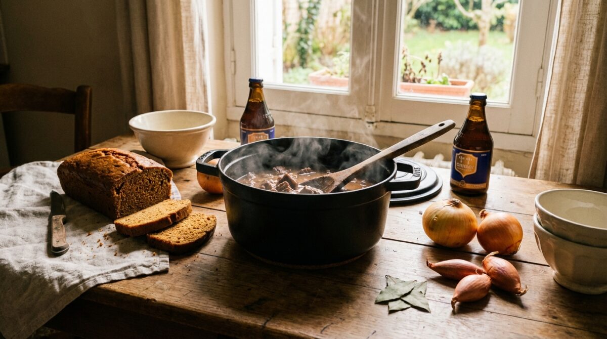 découvrez la carbonnade flamande, ce plat mijoté typique des ch’tis, riche en saveurs et parfait pour réchauffer vos repas avec son goût authentique et réconfortant.