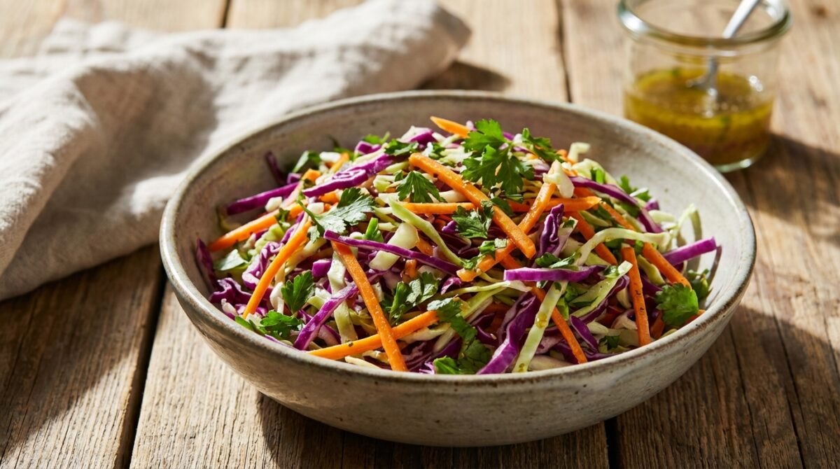 découvrez notre recette de coleslaw sans mayonnaise, une salade légère et rafraîchissante idéale pour accompagner vos repas en toute légèreté.