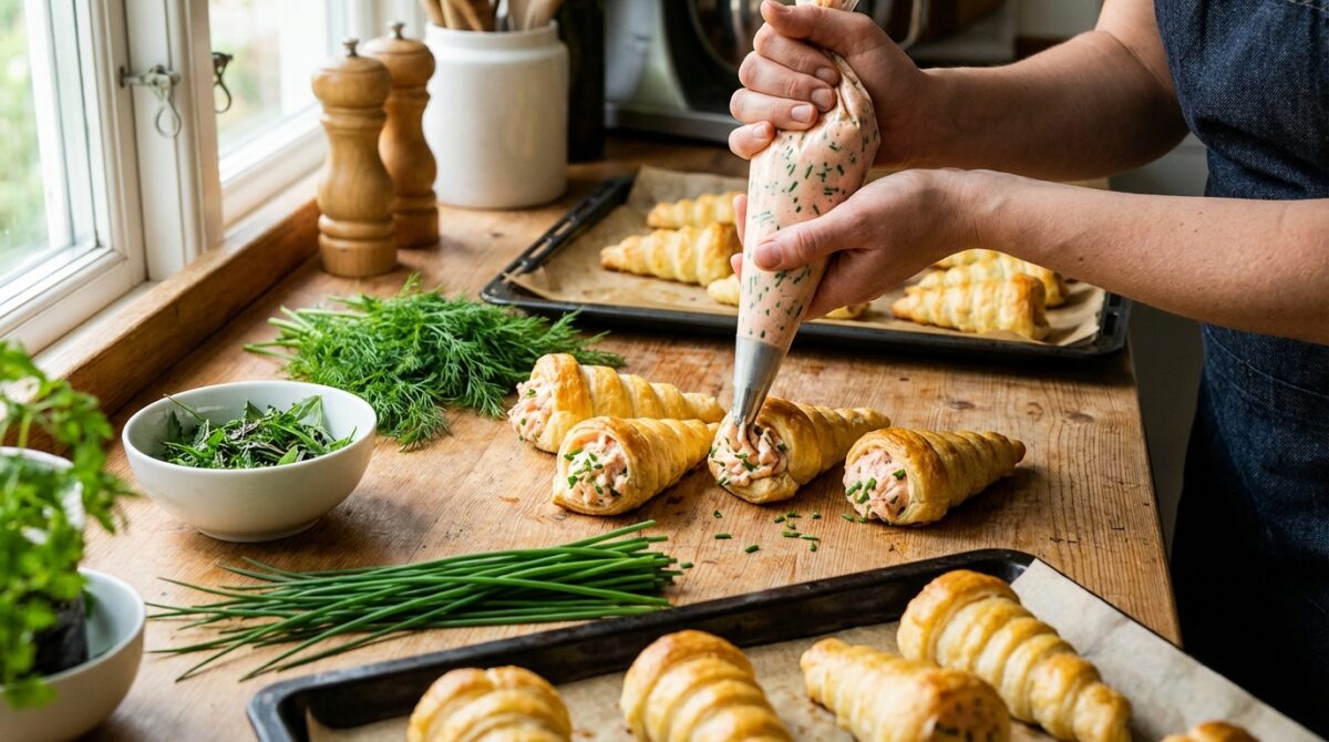 découvrez notre recette facile et chic de cornets feuilletés au saumon et ciboulette, parfaite pour un apéro gourmand et élégant.
