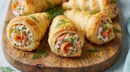 découvrez notre recette facile et élégante de cornets feuilletés au saumon et ciboulette, parfaite pour un apéritif chic et savoureux.