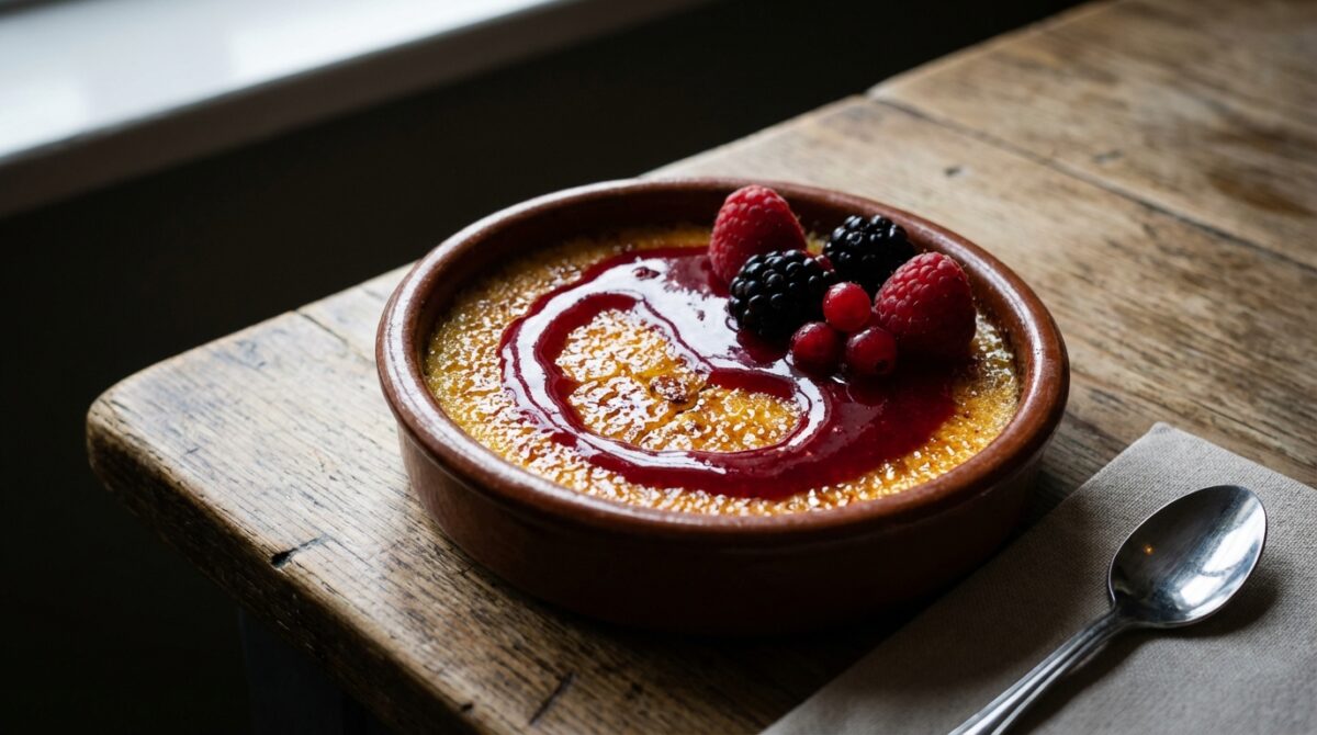 découvrez notre recette de crème brûlée au coulis de fruits rouges, un dessert chic et irrésistible qui ravira vos papilles et émerveillera vos convives à chaque dégustation.