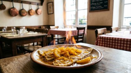 découvrez la recette authentique des crêpes suzette comme au restaurant, avec le secret du flambage minute révélé par camille delcroix pour un dessert spectaculaire et délicieux.