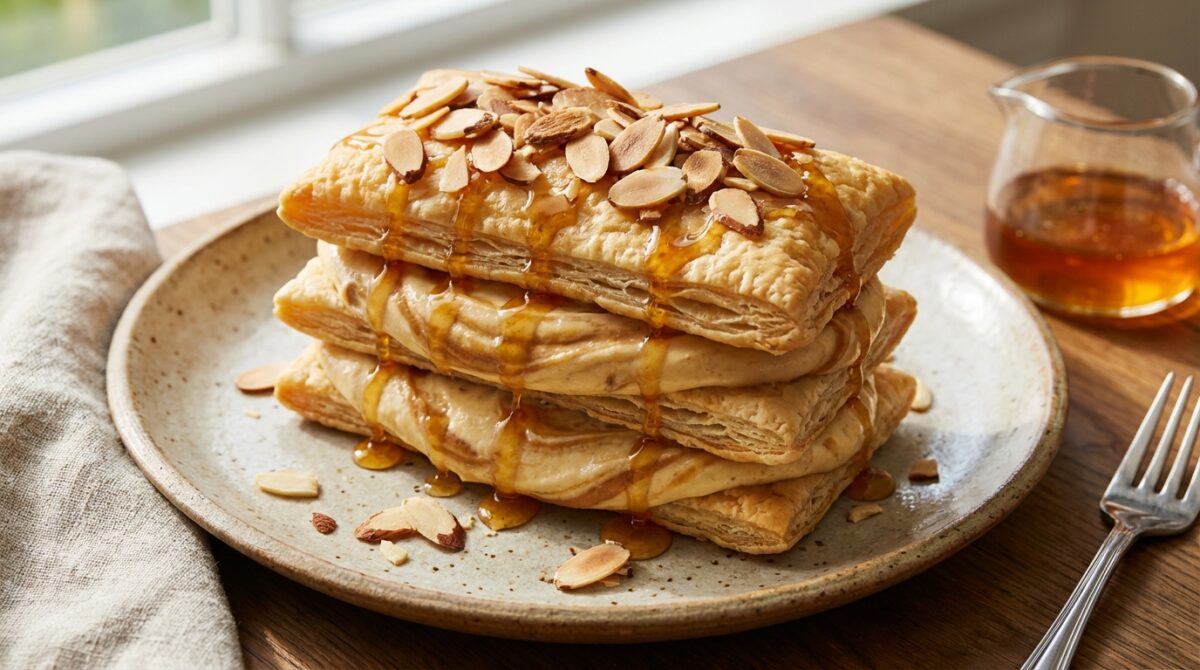 savourez ce millefeuille façon cheesecake au caramel beurre salé, une explosion de gourmandise alliant douceur et croquant irrésistible.