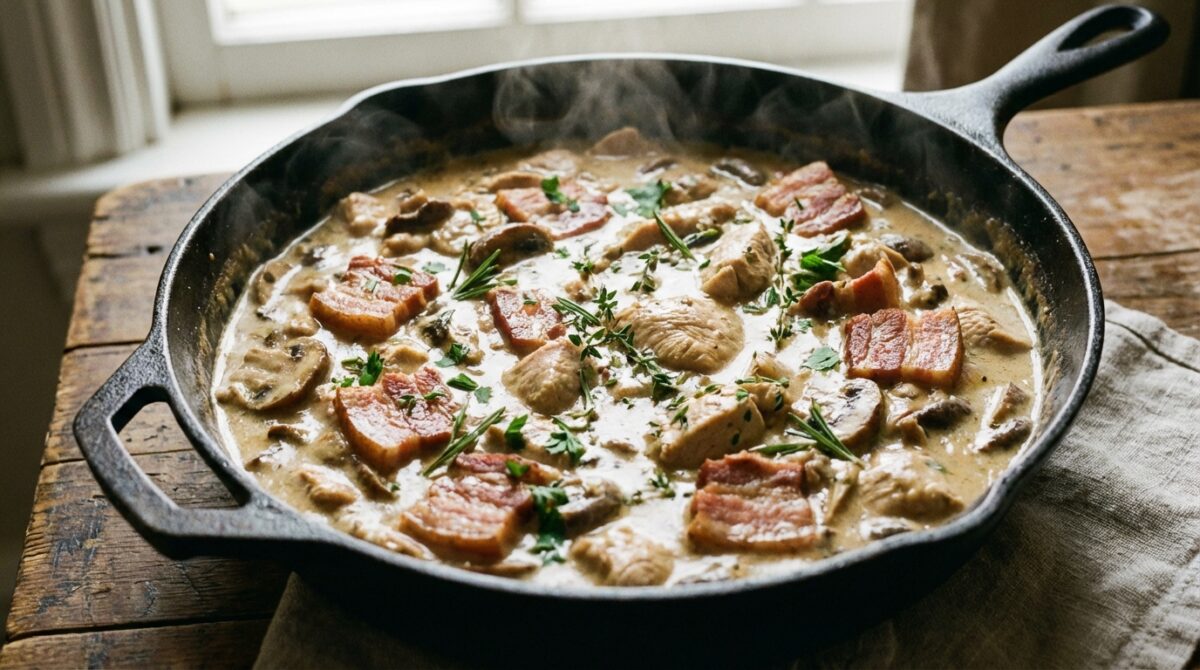 savourez la blanquette de dinde authentique, fondante et crémeuse, préparée selon la recette traditionnelle d'autrefois.