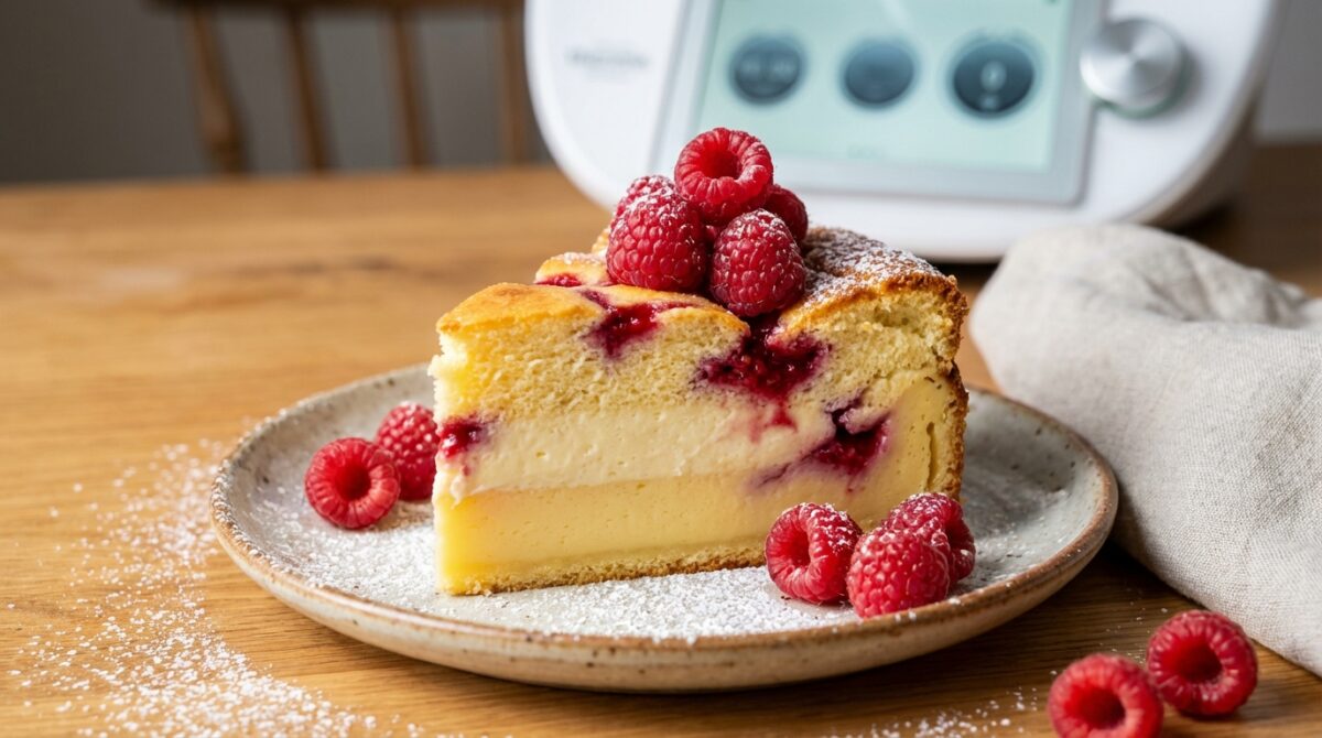 découvrez la recette facile et bluffante du gâteau magique vanille framboise au thermomix, un dessert délicieux qui étonnera vos invités à coup sûr.