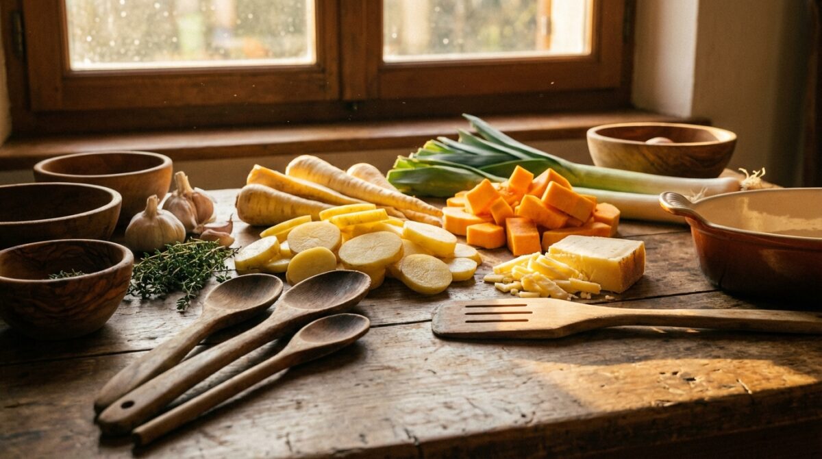 découvrez notre gratin de courge et châtaignes, une recette réconfortante et gourmande, parfaite pour réchauffer vos soirées d’hiver en famille ou entre amis.