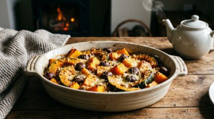 découvrez notre recette de gratin de courge et châtaignes, un plat réconfortant et gourmand parfait pour réchauffer vos soirées d’hiver.