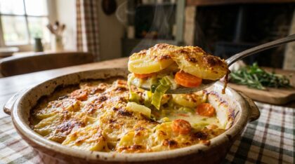 découvrez notre recette de gratin pommes de terre, poireaux et carottes, un plat fondant, doux et parfait pour des repas en famille réconfortants et savoureux.