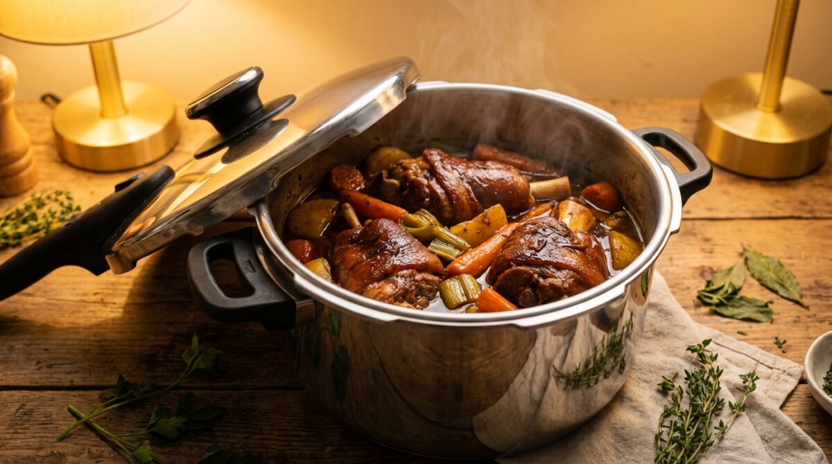 découvrez une recette simple et rapide de jarret de porc en cocotte minute, pour un plat fondant et savoureux à partager en famille.