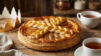 découvrez la recette originale de la galette des rois à la poire de laurent mariotte, parfaite pour célébrer l'épiphanie avec une touche de fraîcheur et de gourmandise.