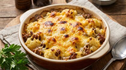 découvrez la recette cocooning par excellence : un gratin de chou-fleur et viande, savoureux et réconfortant, parfait pour vos repas chaleureux en famille.