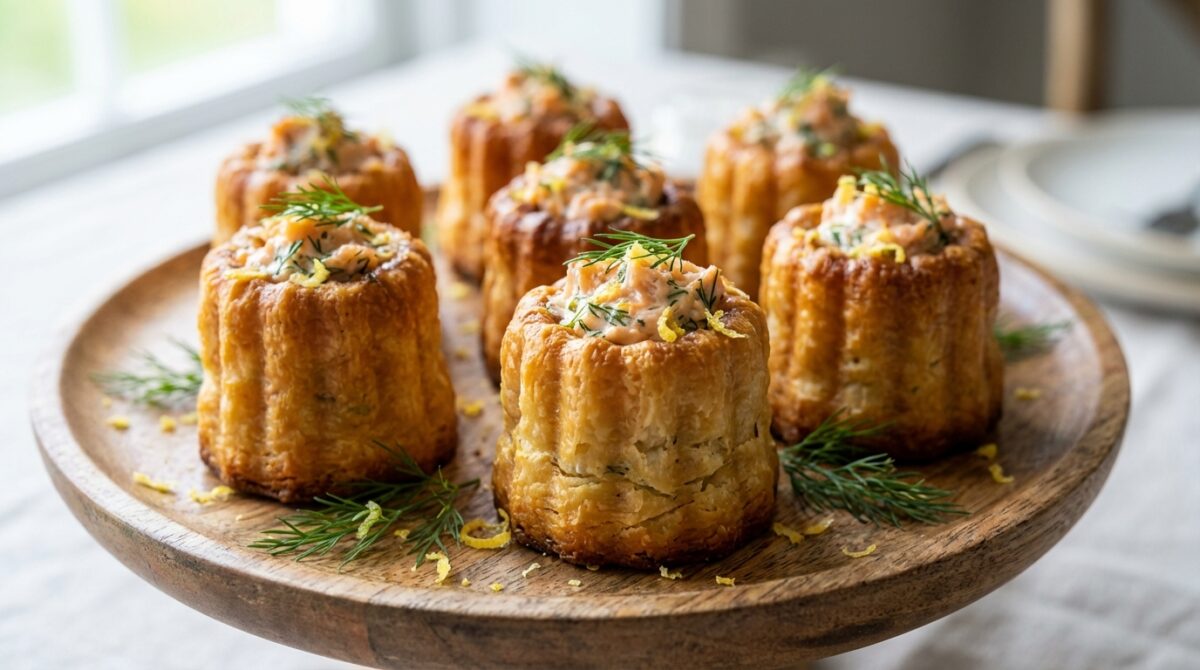 découvrez les cannelés salés au saumon et à l’aneth, une recette originale et savoureuse qui surprendra vos invités à l’apéritif.