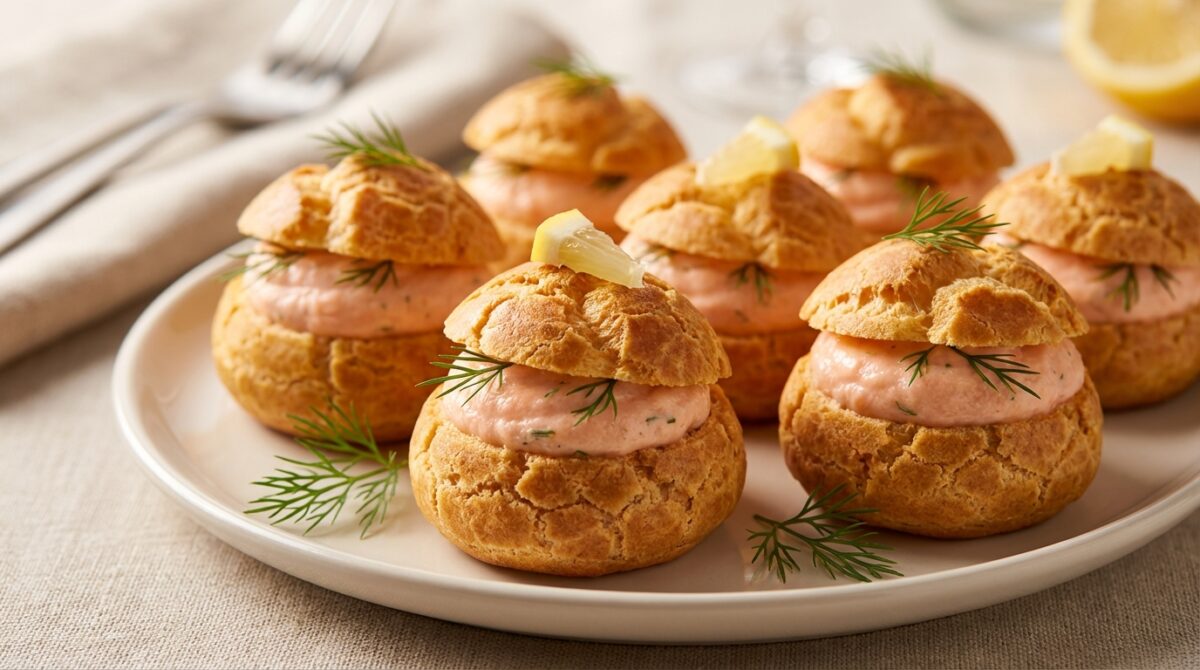 découvrez la recette des petits choux au saumon, un apéritif gourmand et élégant qui plaît toujours à vos invités.