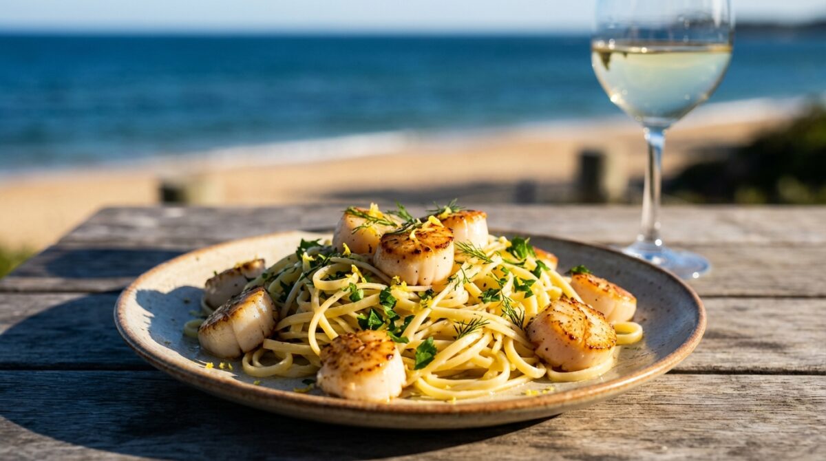 découvrez notre recette élégante de linguine aux saint-jacques, un plat raffiné qui capture les saveurs délicates de la mer pour un repas gourmand et sophistiqué.