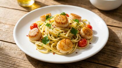 découvrez notre recette élégante de linguine aux saint-jacques, qui marie les saveurs raffinées de la mer pour un plat gourmand et facile à réaliser.