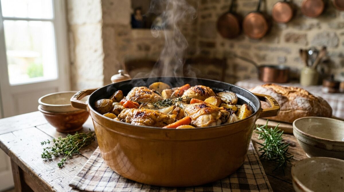 découvrez la recette traditionnelle du poulet cocotte façon grand-mère, un plat savoureux et réconfortant qui ravira toute la famille.