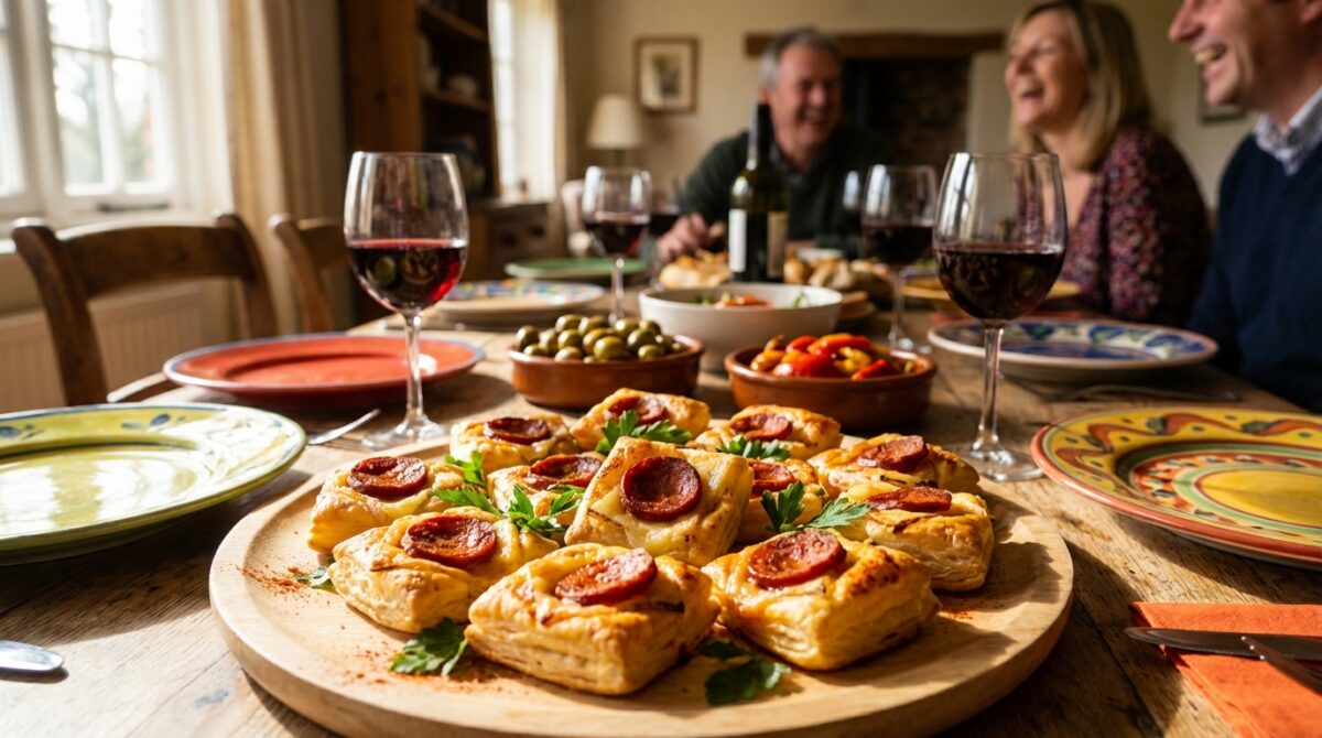 découvrez notre recette facile de feuilletés apéritifs au chorizo, idéaux pour un apéro dînatoire convivial et gourmand. parfaits pour régaler vos invités en toute simplicité.