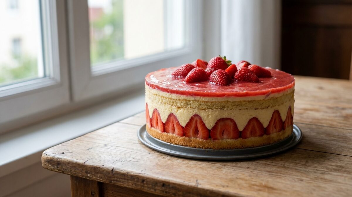 découvrez la recette du fraisier avec une génoise moelleuse, une crème onctueuse et des fraises fraîches pour un dessert fruité et gourmand.