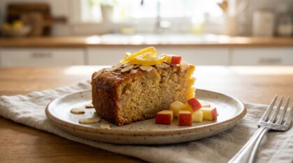 découvrez une recette facile et rapide de gâteau moelleux sans gluten aux pommes, amandes et citron, idéale pour un dessert savoureux et sain.