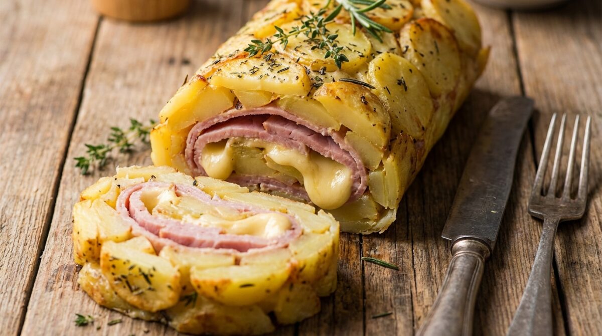 découvrez notre roulé de pommes de terre à la raclette de savoie et jambon, une recette ultra fondante et savoureuse parfaite pour un repas gourmand et réconfortant.