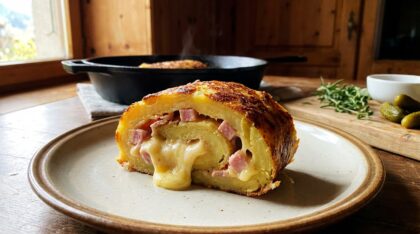 découvrez notre roulé de pommes de terre à la raclette de savoie et jambon, une recette ultra fondante et savoureuse, parfaite pour un plat réconfortant et gourmand.