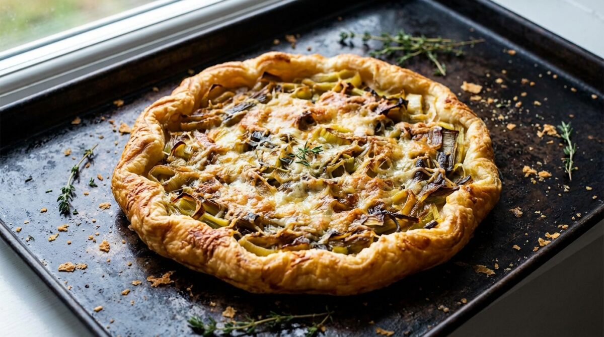 découvrez la tarte fine aux poireaux, une recette simple et raffinée rehaussée par la saveur délicate du parmesan pour un plat gourmand et élégant.