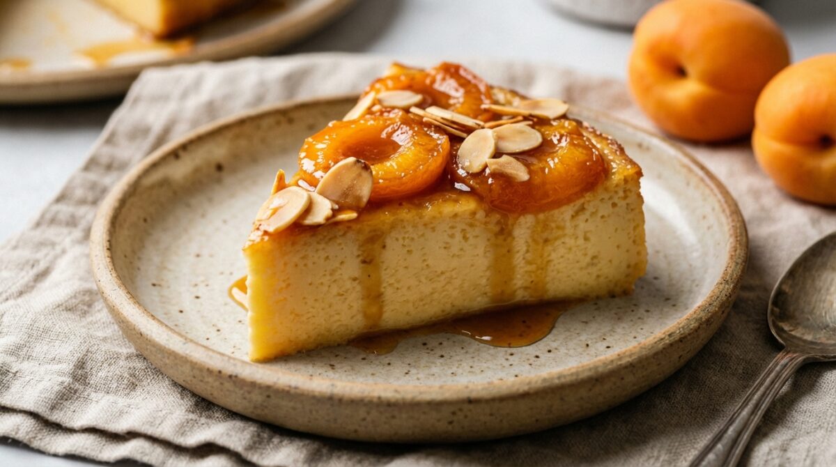découvrez notre flan abricot–amande, simple à réaliser, fruité et moelleux, une recette gourmande qui séduit toute la famille.