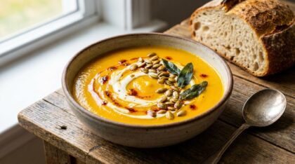 découvrez la recette facile et rapide de la soupe de butternut ultra onctueuse, une préparation réconfortante et savoureuse qui séduira toute la famille.