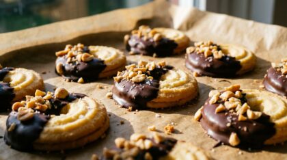découvrez notre recette facile et gourmande de spritz au chocolat noir et cacahuètes, des biscuits croquants parfaits pour toutes les occasions.