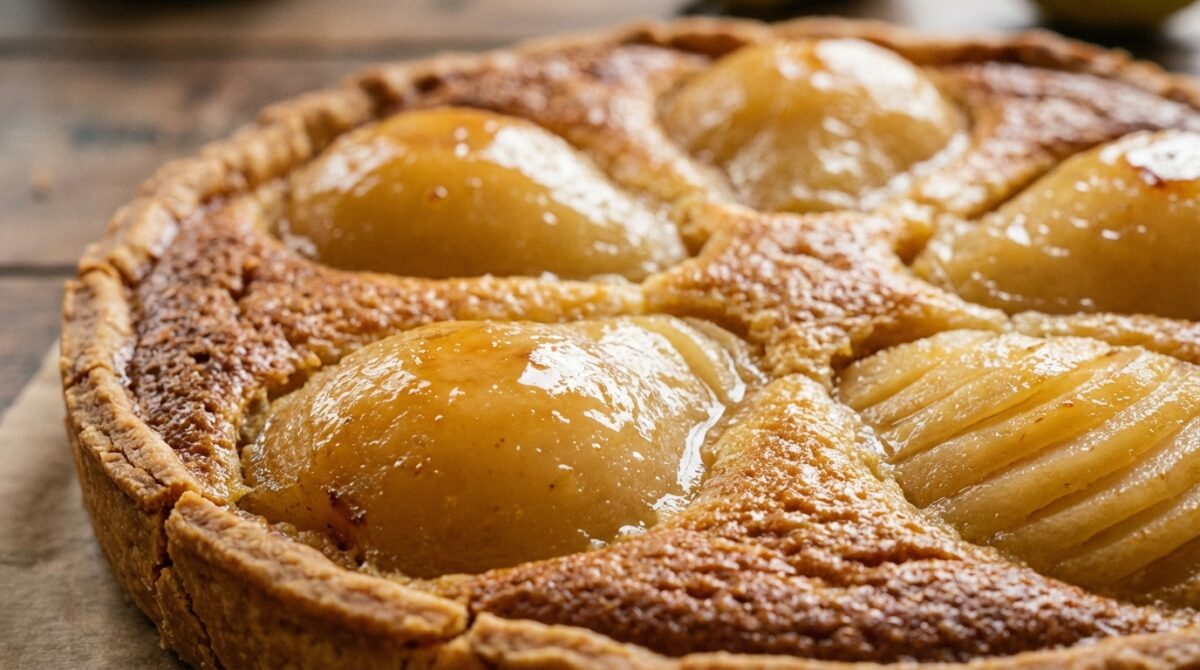 découvrez la tarte amandine aux poires bourdaloue, un grand classique de la pâtisserie française alliant douceur des amandes et saveur délicate des poires.
