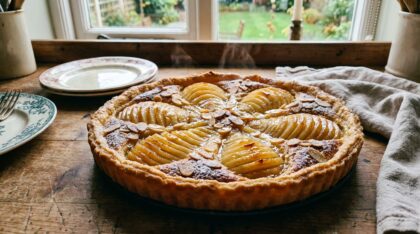 découvrez la recette traditionnelle de la tarte amandine aux poires bourdaloue, un grand classique de la pâtisserie française alliant douceur des amandes et fondant des poires.