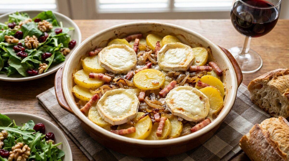 découvrez la recette de la tartiflette au fromage de chèvre, un plat ultra réconfortant et original pour réchauffer vos soirées d'hiver. facile à préparer et délicieusement savoureux !