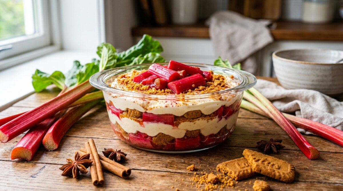 découvrez le tiramisu rhubarbe–spéculoos, un dessert frais et épicé qui apporte une touche originale et gourmande à vos repas.