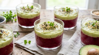 découvrez notre verrine betterave et avocat, une idée apéritive saine et gourmande qui allie fraîcheur et saveurs pour un moment convivial et léger.