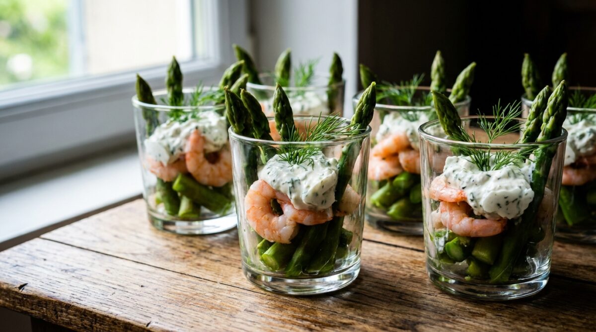 découvrez la recette des verrines asperges et crevettes, une entrée fraîche et raffinée idéale pour surprendre vos invités avec des saveurs légères et élégantes.