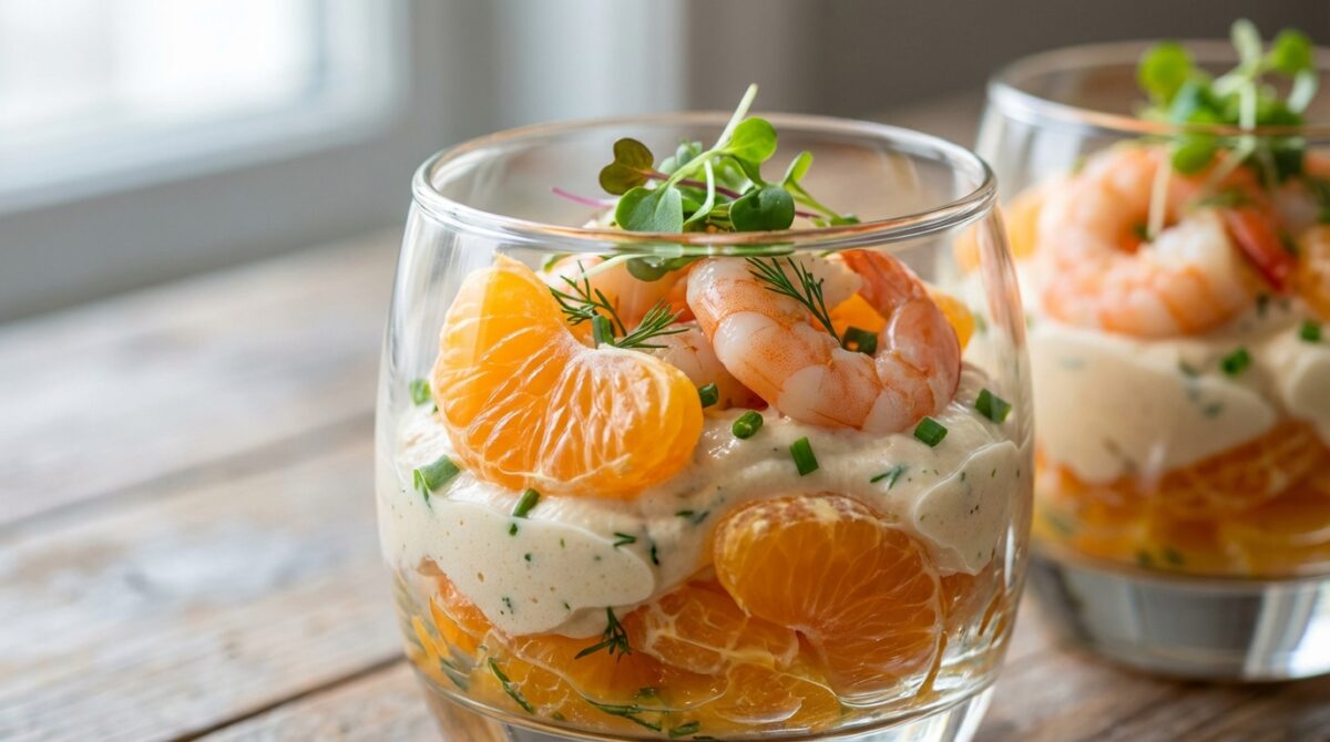 découvrez notre recette de verrines clémentines et crevettes, une entrée fraîche et surprenante qui éveillera vos papilles avec ses saveurs délicates et équilibrées.